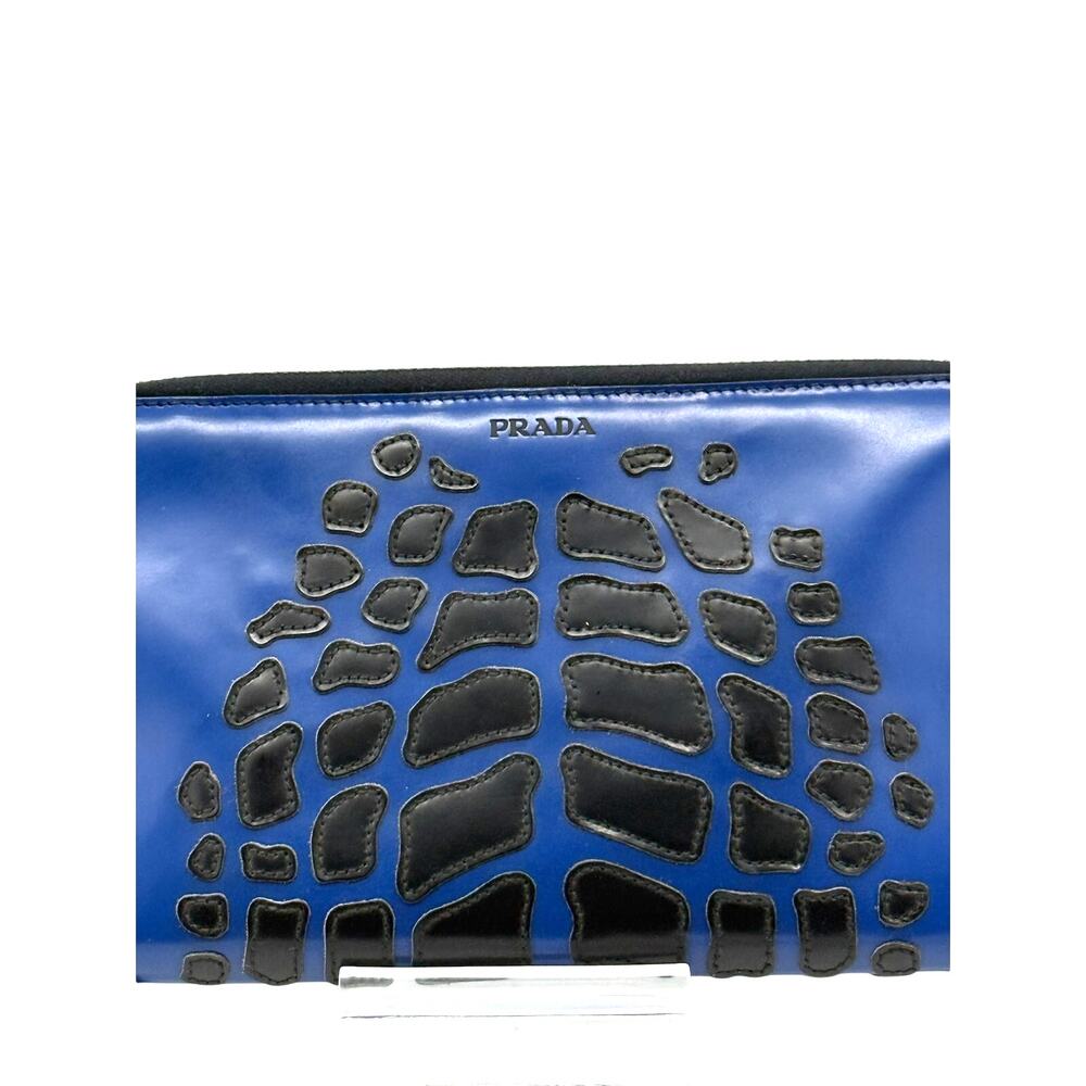 Prada Large Spazzolato Blue & Black Wallet/Clutch Organizer*Limited Edition*EUCC - Picture 2 of 15
